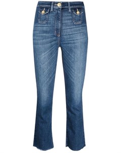 Укороченные джинсы с необработанными краями Elisabetta franchi