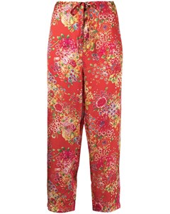 Укороченные брюки с цветочным принтом Comme des garçons comme des garçons
