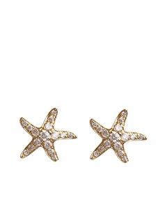 Серьги гвоздики Starfish из желтого золота с бриллиантами Annoushka