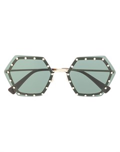 Солнцезащитные очки в геометричной оправе с кристаллами Valentino eyewear