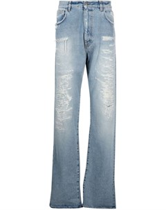 Прямые джинсы с эффектом потертости 424