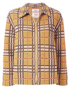 Твидовый пиджак на молнии с узором тартан Coohem