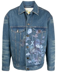 Джинсовая куртка с цветочным принтом Etro
