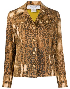 Джинсовая куртка 2000 х годов с леопардовым принтом pre owned Christian dior