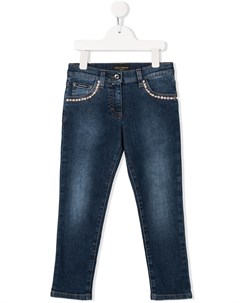 Декорированные джинсы кроя слим Dolce & gabbana kids