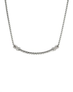 Серебряное колье X с бриллиантами David yurman