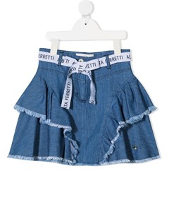 Джинсовая юбка с оборками Alberta ferretti kids