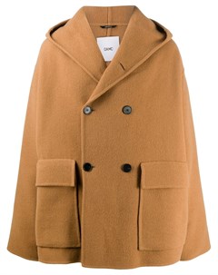 Двубортное пальто с капюшоном Oamc