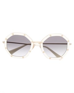 Солнцезащитные очки в восьмиугольной оправе со стразами Valentino eyewear