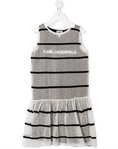 Многослойное платье в полоску Karl lagerfeld kids