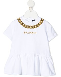 Платье футболка с вышивкой Balmain kids