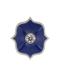 Кольцо из платины с керамикой и бриллиантами Bayco