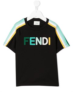 Футболка с нашивкой логотипом Fendi kids