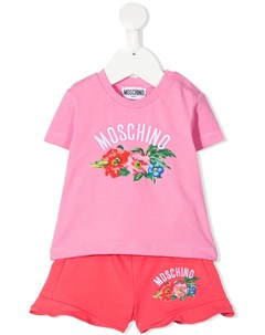 Спортивный костюм с цветочным принтом и логотипом Moschino kids
