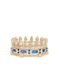 Кольцо Crown из желтого золота с бриллиантами и сапфирами Annoushka