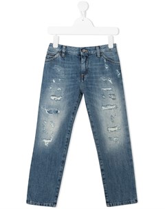 Узкие джинсы с эффектом потертости Dolce & gabbana kids
