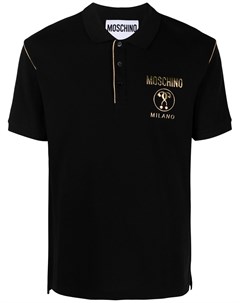 Рубашка поло с контрастной отделкой и логотипом Moschino
