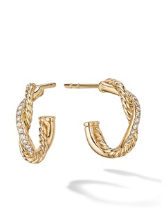 Серьги кольца Infinity из желтого золота с бриллиантами David yurman