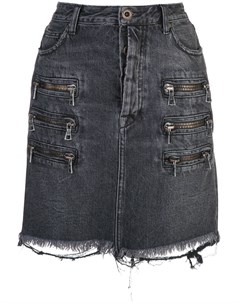 Джинсовая юбка с молниями и эффектом потертости Unravel project