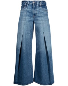 Широкие джинсы с эффектом потертости Mm6 maison margiela