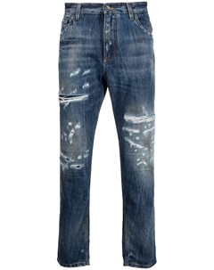 Укороченные джинсы с прорезями Dolce&gabbana