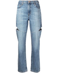 Прямые джинсы средней посадки с прорезями J brand