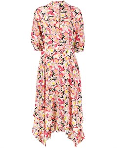 Платье с цветочным принтом и асимметричным подолом Stella mccartney