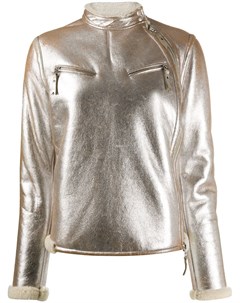 Байкерская куртка 2007 го года с эффектом металлик Gianfranco ferré pre-owned