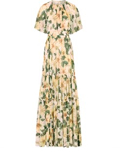 Платье макси с цветочным принтом и складками Dolce&gabbana
