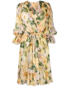 Платье с запахом и цветочным принтом Dolce&gabbana