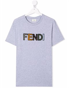 Футболка с вышитым логотипом Fendi kids