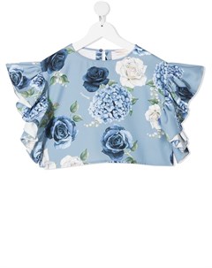 Блузка с оборками и цветочным принтом Monnalisa