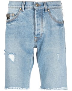 Джинсовые шорты с эффектом потертости Versace jeans couture