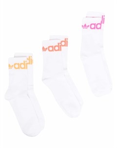 Комплект из трех пар носков с логотипом Adidas