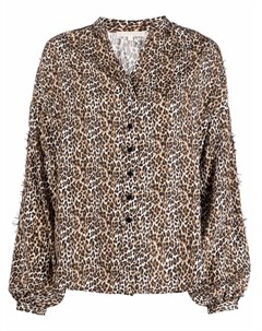 Шелковая блузка с леопардовым принтом Gold hawk