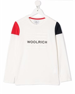 Футболка с длинными рукавами и логотипом Woolrich kids