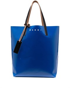 Двухцветная сумка тоут с логотипом Marni