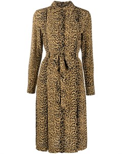 Платье рубашка с леопардовым принтом Saint laurent