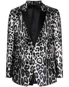 Однобортный пиджак с леопардовым принтом Dolce&gabbana