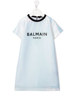 Платье с вышитым логотипом Balmain kids