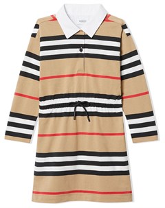 Платье в полоску Icon Stripe с длинными рукавами Burberry kids