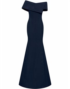 Шелковое вечернее платье с открытыми плечами Oscar de la renta