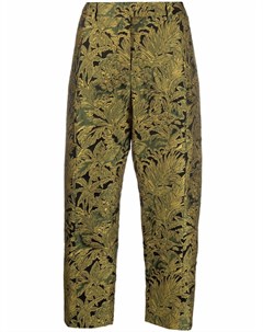 Укороченные брюки с цветочной вышивкой Alberto biani