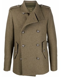 Двубортное пальто в стиле милитари Balmain