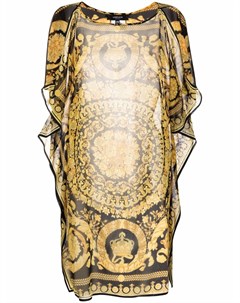Шелковый кафтан с принтом Barocco Versace