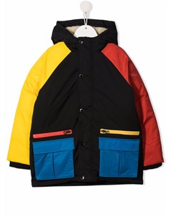 Пальто в стиле колор блок с капюшоном Stella mccartney kids