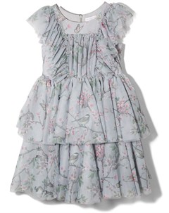 Ярусное платье с оборками и цветочным принтом Monnalisa