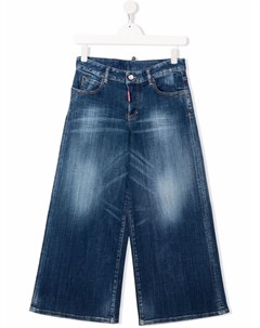 Широкие джинсы с эффектом потертости Dsquared2 kids