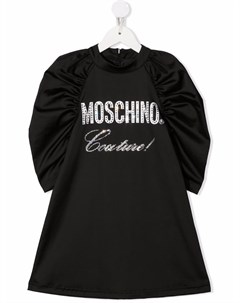 Платье с объемными рукавами и логотипом Couture Moschino kids