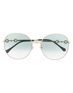 Солнцезащитные очки в круглой оправе с декором Horsebit Gucci eyewear